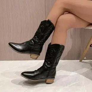 Joanna | Bottes à talons hautes en cuir pour femmes, hauteur genou