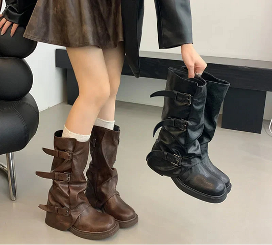Charlotte - Bottes de mode rétro jusqu'au genou pour toutes les occasions