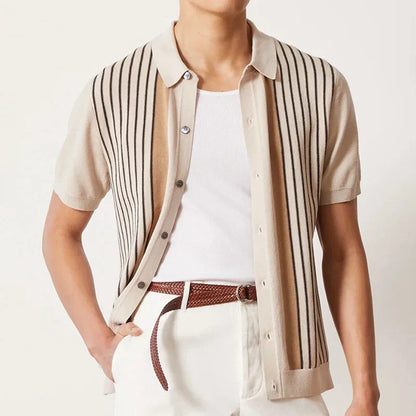 Polo Rayé pour Hommes pour le Printemps et l'Été