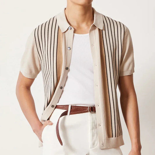 Polo Rayé pour Hommes pour le Printemps et l'Été