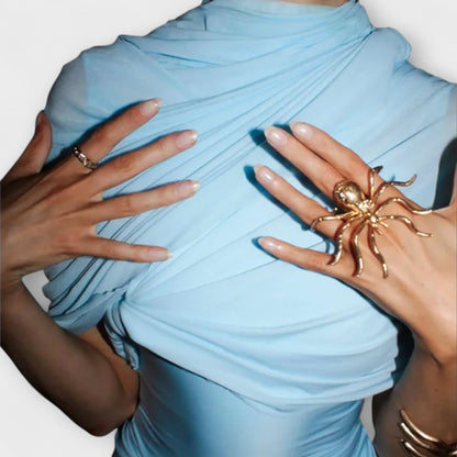 Robe Maxi Col Roulé Chic pour Occasions Élégantes