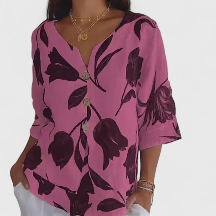 Isabel | Blouse Chic à Motif Floral pour Occasions Spéciales