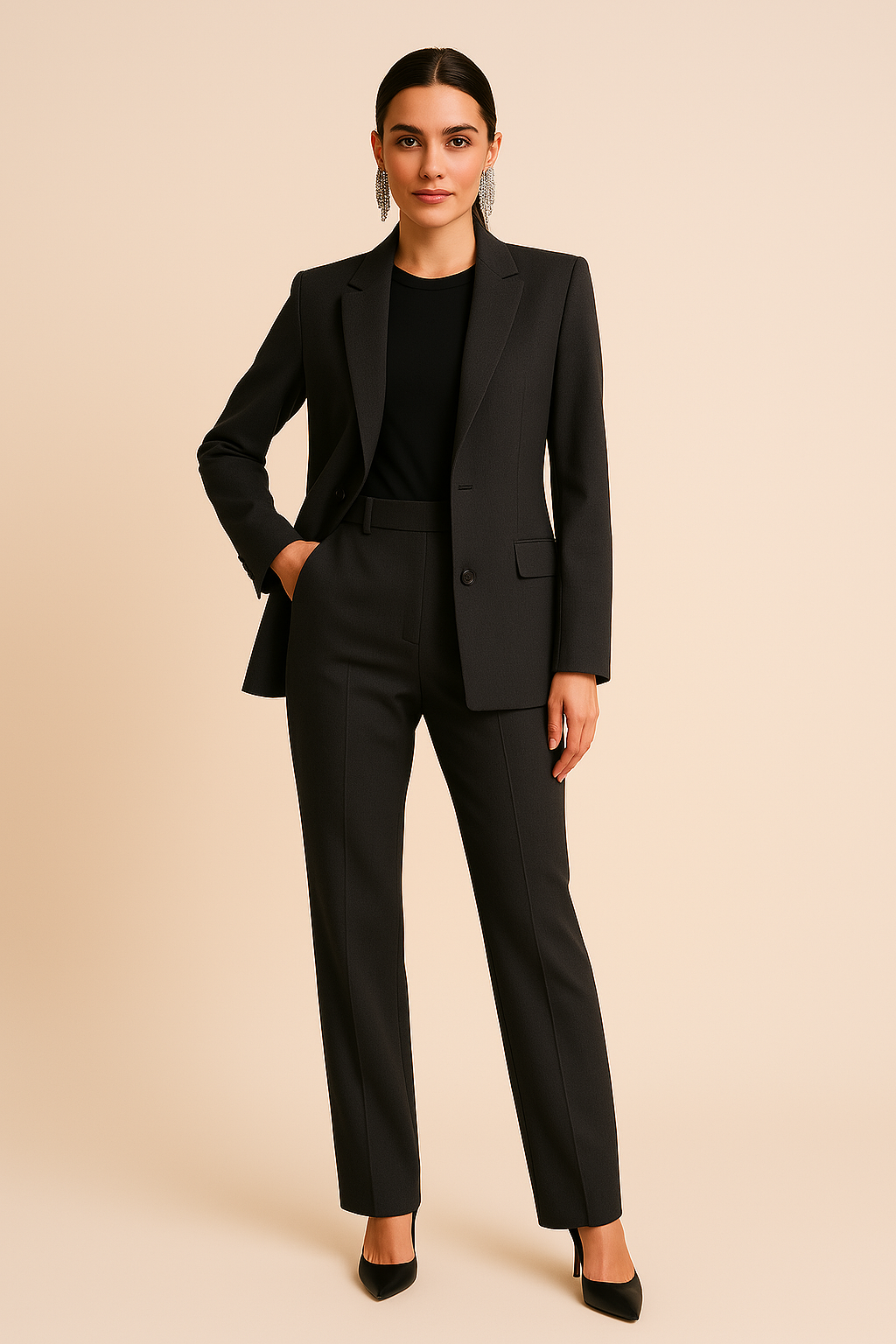 Blazer Chic d'Été & Pantalons Plissés pour Femmes