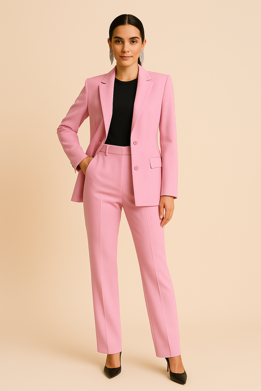 Blazer Chic d'Été & Pantalons Plissés pour Femmes