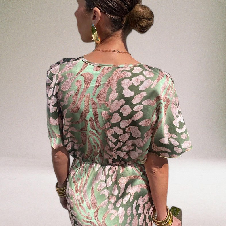 Robe Maxi à Col V Tordu pour Événements Spéciaux