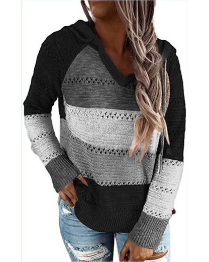 Haut de Hoodie Tricot Rayé Chic pour Toutes Occasions