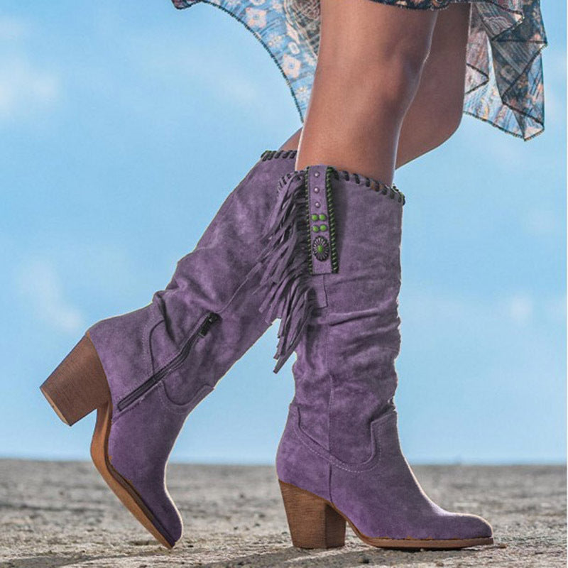 Janice - Bottes Western élégantes jusqu'au genou pour toutes les occasions