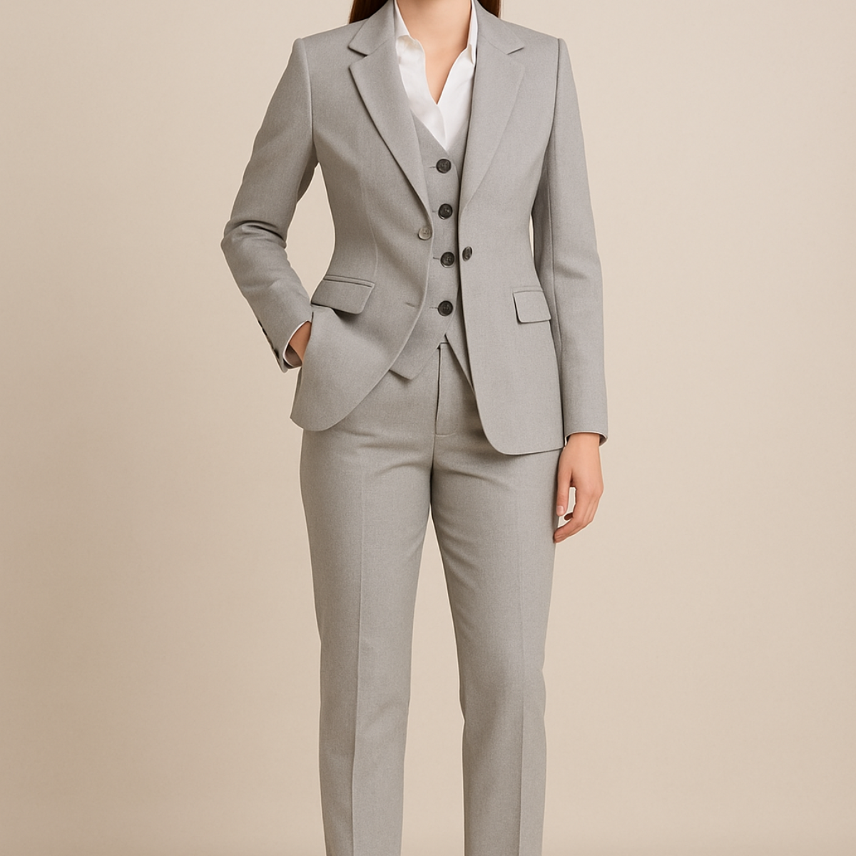 Ensemble de Costume Chic pour Femmes en 3 Pièces pour le Bureau et les Événements