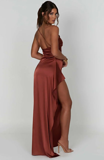 Robe Maxi Asymétrique Chic pour Soirée