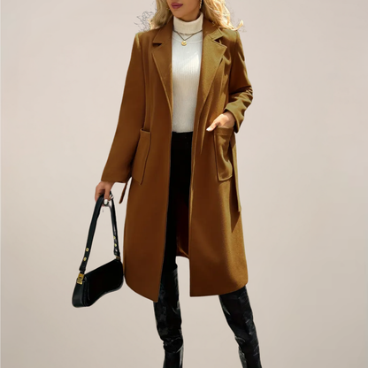 Manteau Long Ceinturé Chic pour l'Automne et l'Hiver
