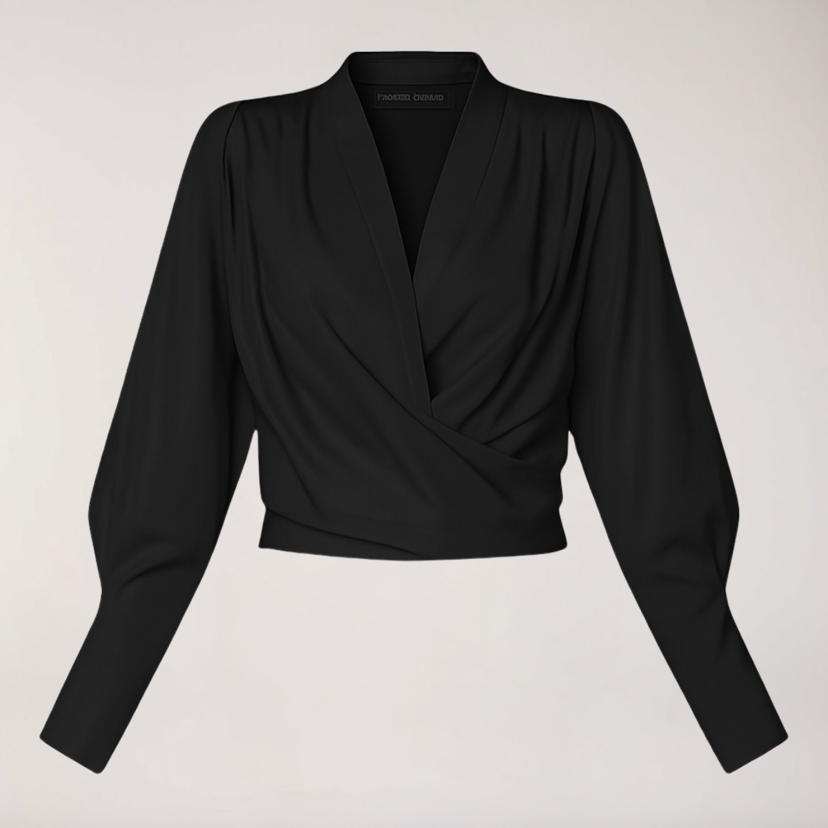 Blouse Chic à Col V avec Manches Bouffantes pour Occasions Élégantes