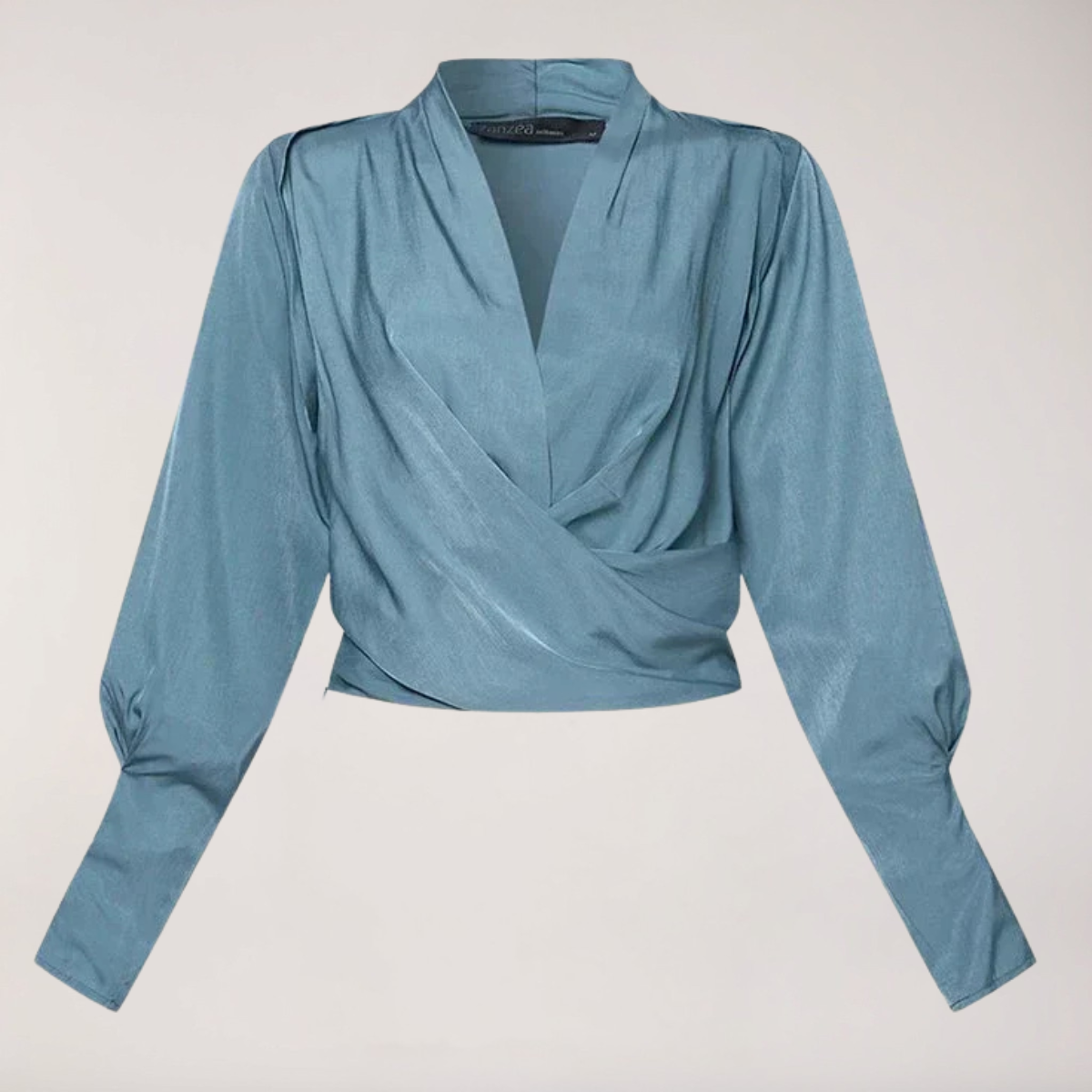 Blouse Chic à Col V avec Manches Bouffantes pour Occasions Élégantes