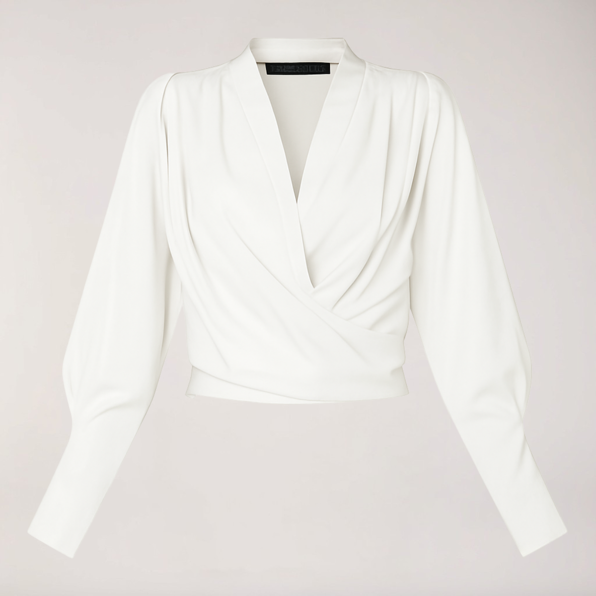 Blouse Chic à Col V avec Manches Bouffantes pour Occasions Élégantes
