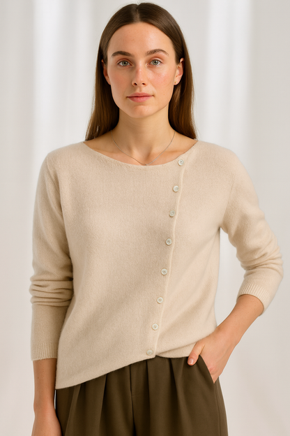 Cardigan à Col V Asymétrique pour Femmes