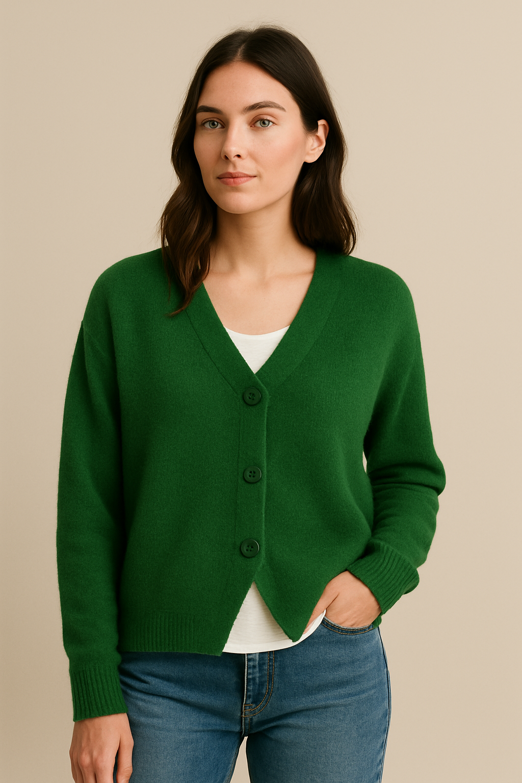 Cardigan Tricot Chic pour Femmes - Design Boutonné en V pour un Port Quotidien
