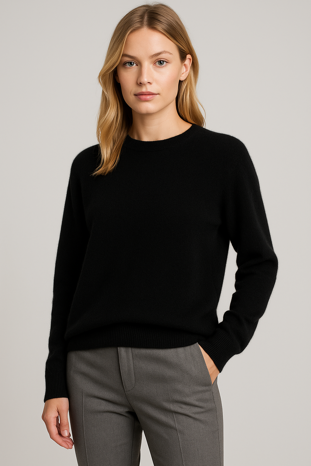 Pull en Tricot Classique à Col Rond pour Femmes pour Toutes les Occasions