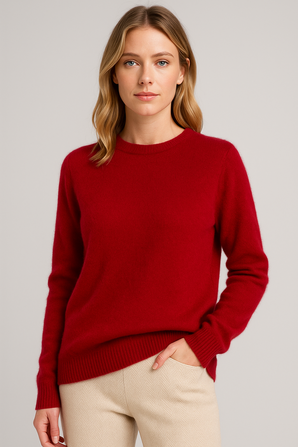 Pull en Tricot Classique à Col Rond pour Femmes pour Toutes les Occasions