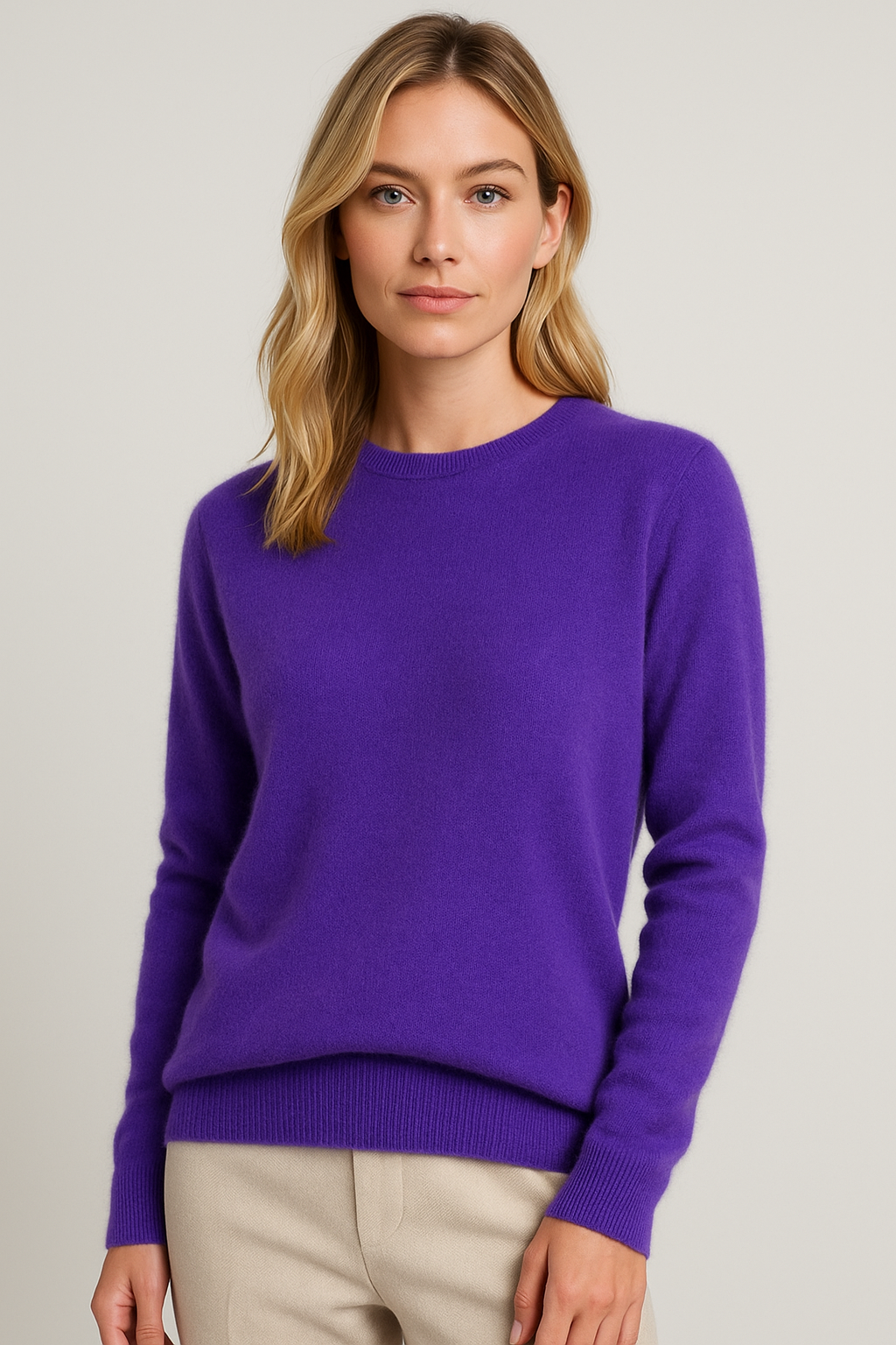 Pull en Tricot Classique à Col Rond pour Femmes pour Toutes les Occasions