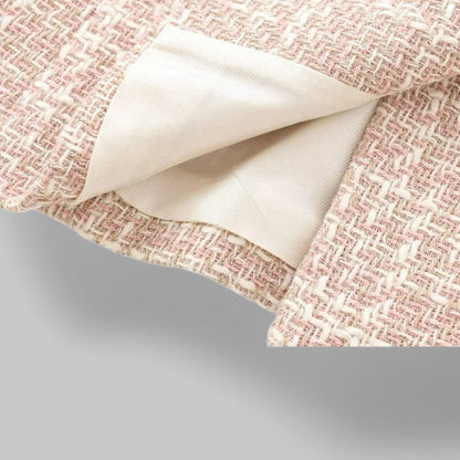 Blazer en Tweed Rose Chic pour Femmes - Idéal pour le Travail ou les Événements