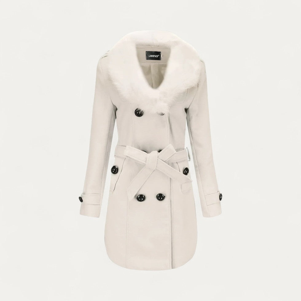 Manteau Trench Chic en Fourrure Synthétique pour Femmes