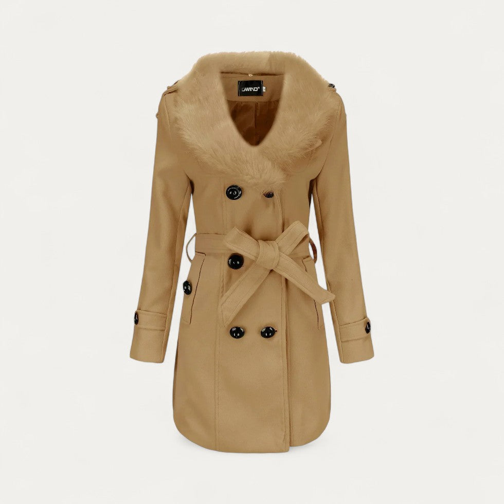 Manteau Trench Chic en Fourrure Synthétique pour Femmes
