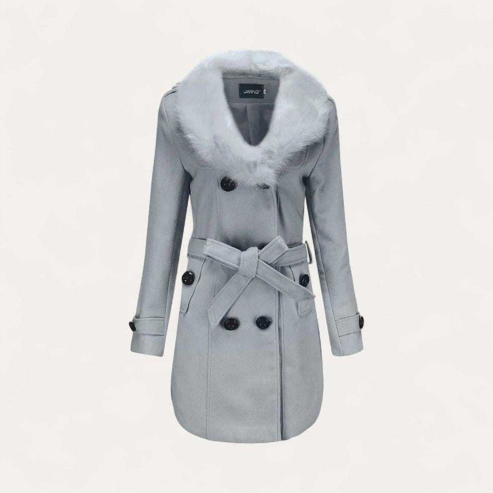 Manteau Trench Chic en Fourrure Synthétique pour Femmes