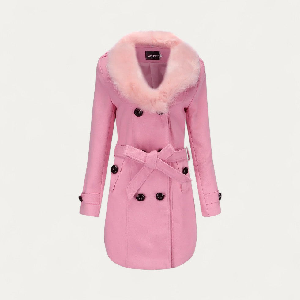 Manteau Trench Chic en Fourrure Synthétique pour Femmes