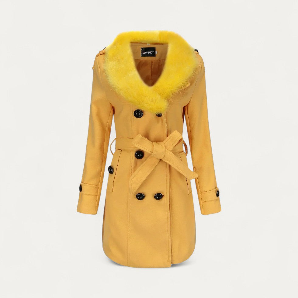 Manteau Trench Chic en Fourrure Synthétique pour Femmes