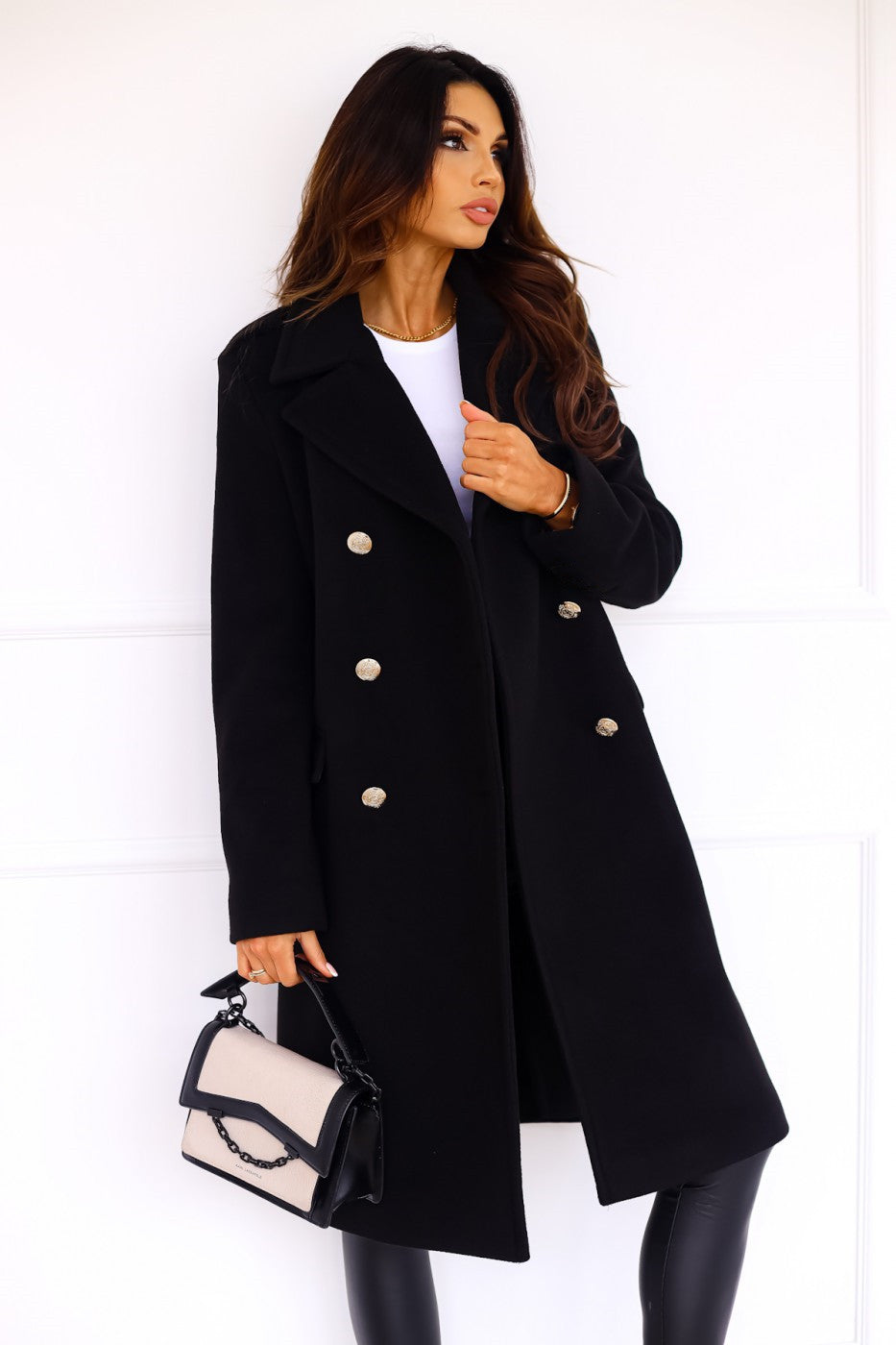 Manteau Femme Élégant à Double Boutonnage pour l'Hiver