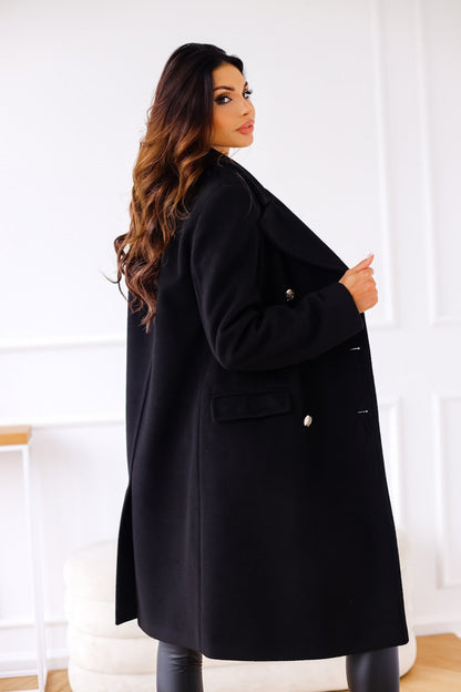 Manteau Femme Élégant à Double Boutonnage pour l'Hiver