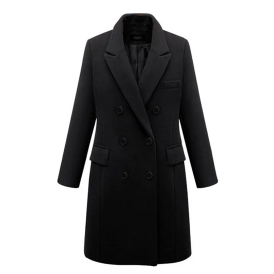 Manteau Long Femme Croisé Chic pour le Travail et les Événements
