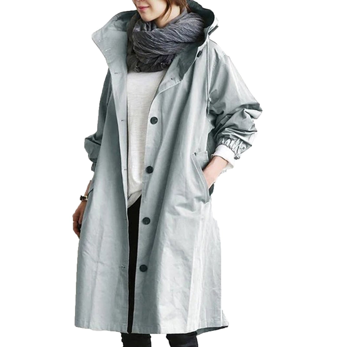 Manteau Long à Capuche Chic pour un Port Tout au Long de l'Année