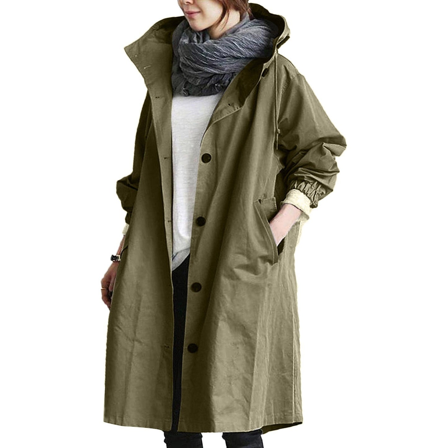 Manteau Long à Capuche Chic pour un Port Tout au Long de l'Année