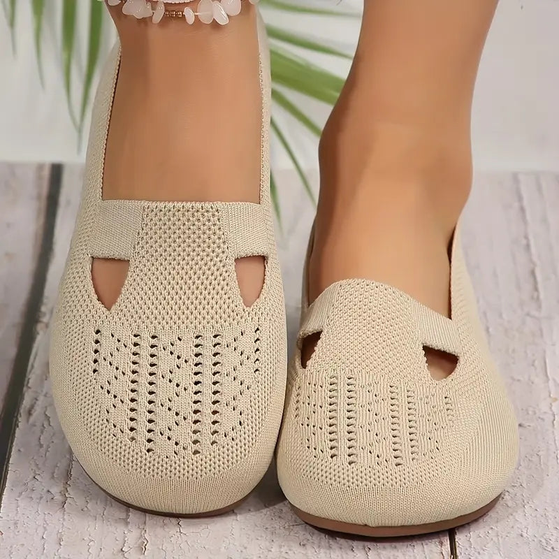 Sandales Chic en Tricot pour Femmes à Enfiler pour Sorties d'Été