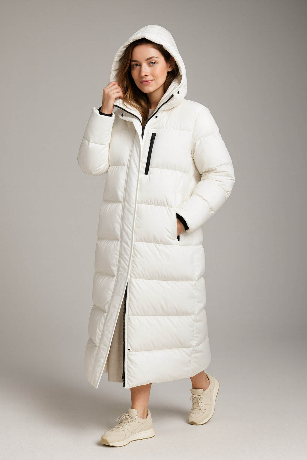 Manteau Puffer Maxi à Capuche pour Femmes – Idéal pour le Temps Froid