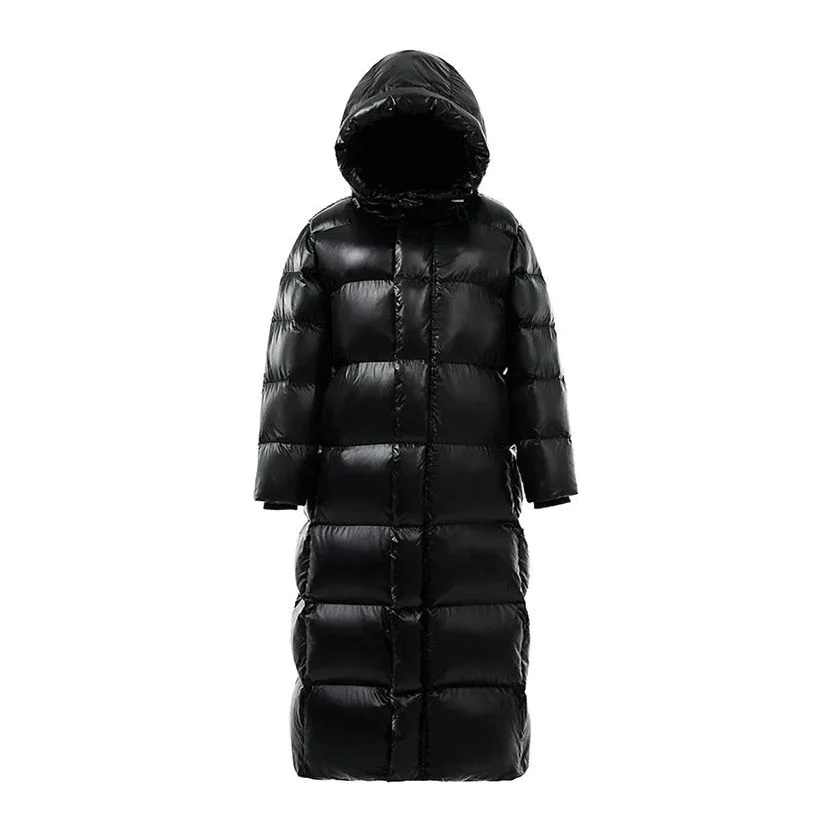 Veste d'Hiver Maxi Matelassée à Capuche pour Femmes