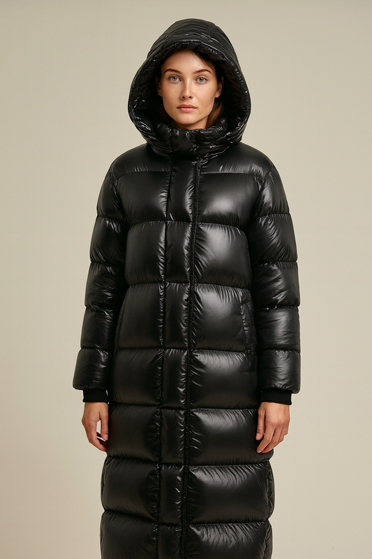 Veste d'hiver matelassée maxi pour femmes – Manteau à capuche