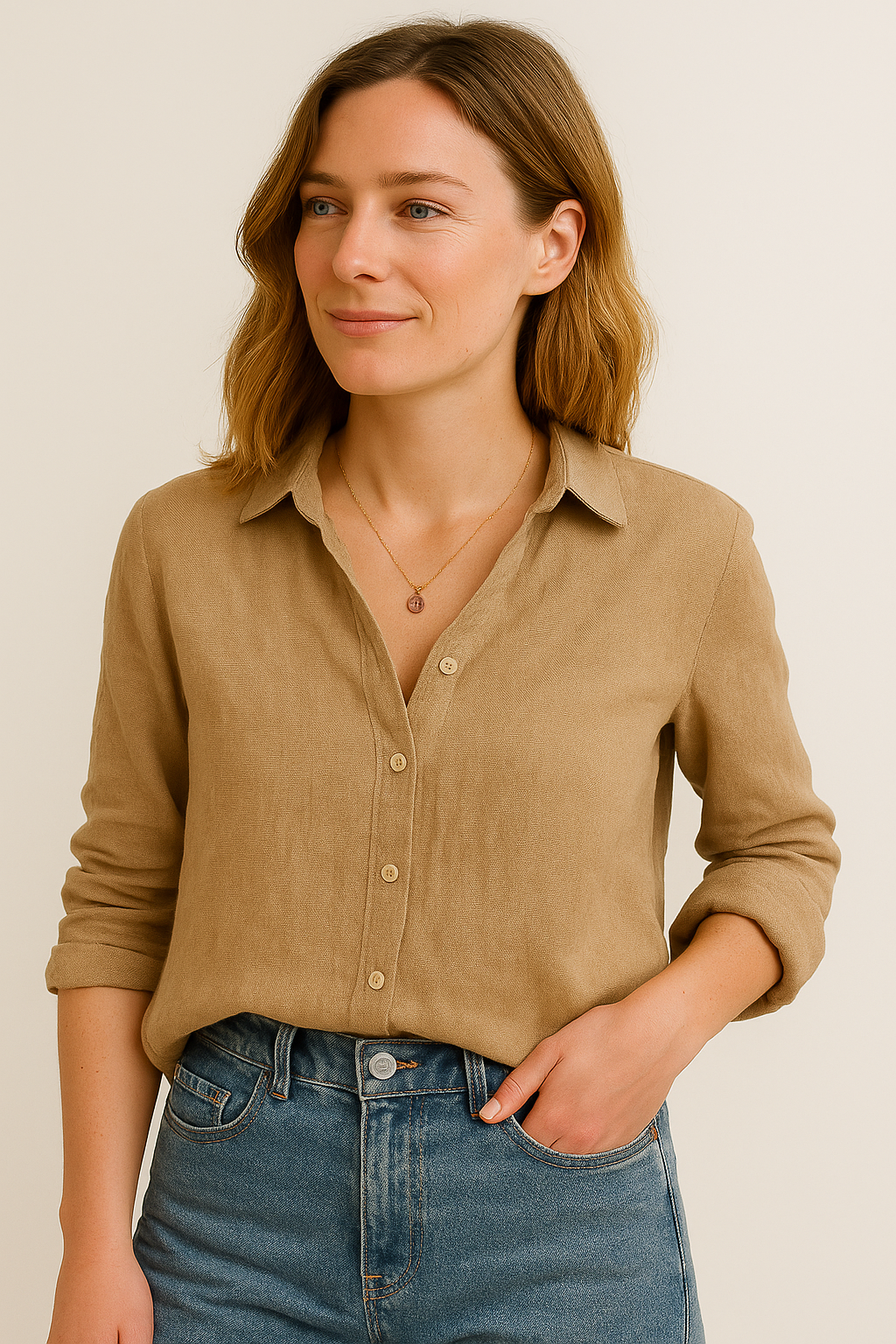 Blouse Chic à Manches Longues avec Col Revers pour Toutes les Occasions
