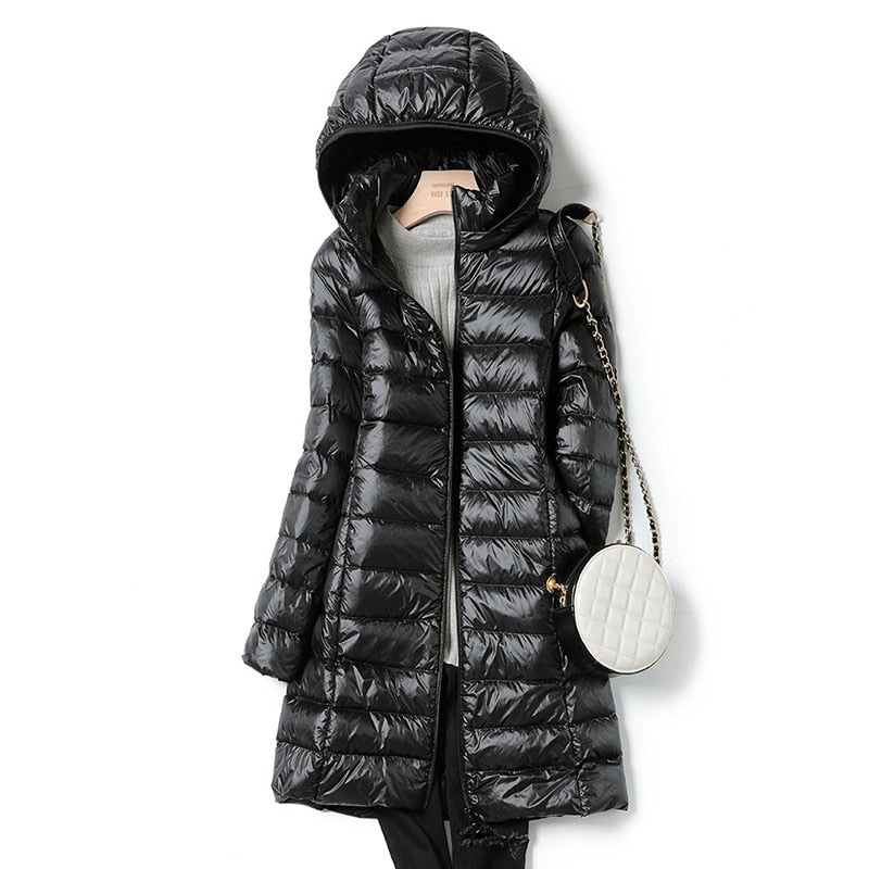 Veste Puffer Longue à Capuche pour Femmes - Style Matelassé pour l'Hiver