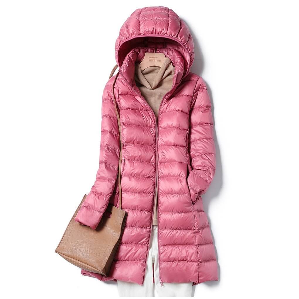 Veste Puffer Longue à Capuche pour Femmes - Style Matelassé pour l'Hiver