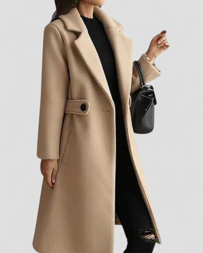 Manteau Maxi Femme avec Col Revers – Vêtements d'extérieur Élégants pour Toutes les Saisons