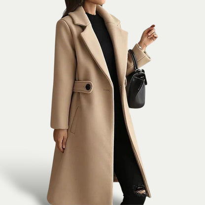 Manteau Maxi Chic pour Femme avec Revers Larges pour l'Automne/Hiver