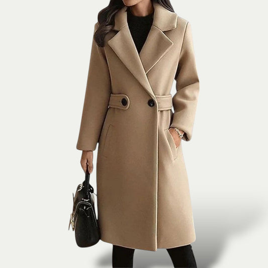 Manteau Maxi Chic pour Femme avec Revers Larges pour l'Automne/Hiver