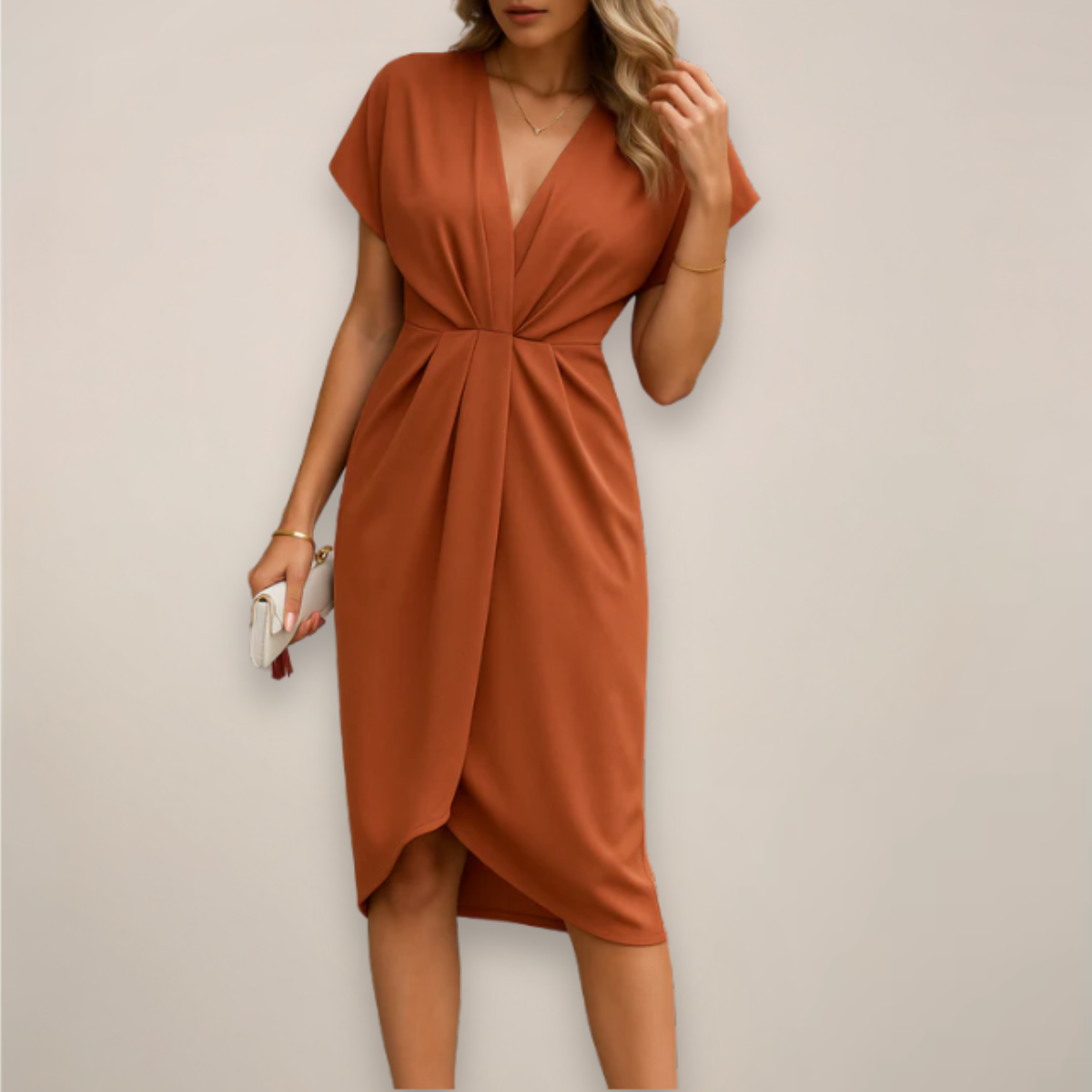 Robe Midi Chic à Enveloppe pour Chaque Événement