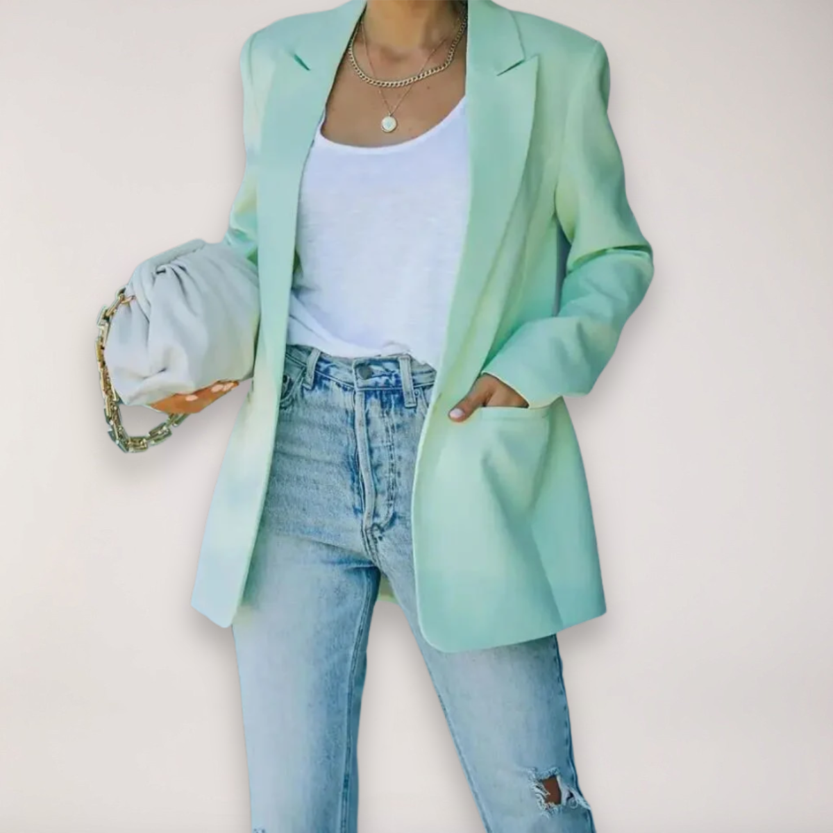 Blazer Oversized Chic pour Femmes - Veste à Revers Élégante pour le Bureau et les Soirées
