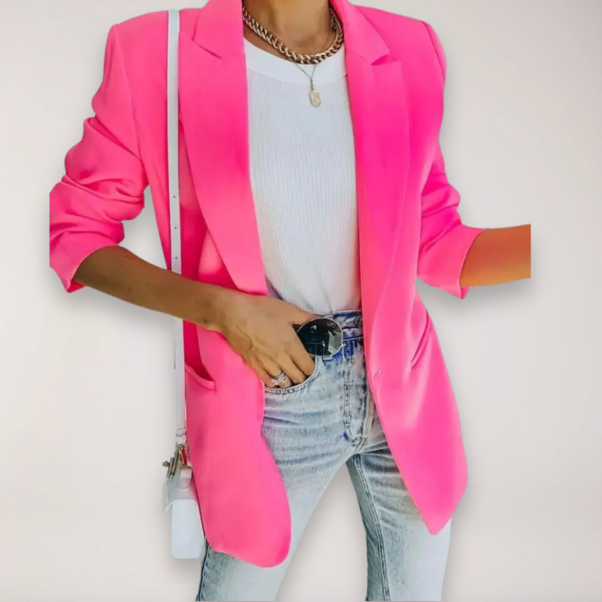 Blazer Oversized Chic pour Femmes - Veste à Revers Élégante pour le Bureau et les Soirées