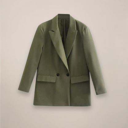Blazer Chic Oversized à Double Boutonnage pour l'Automne/Hiver