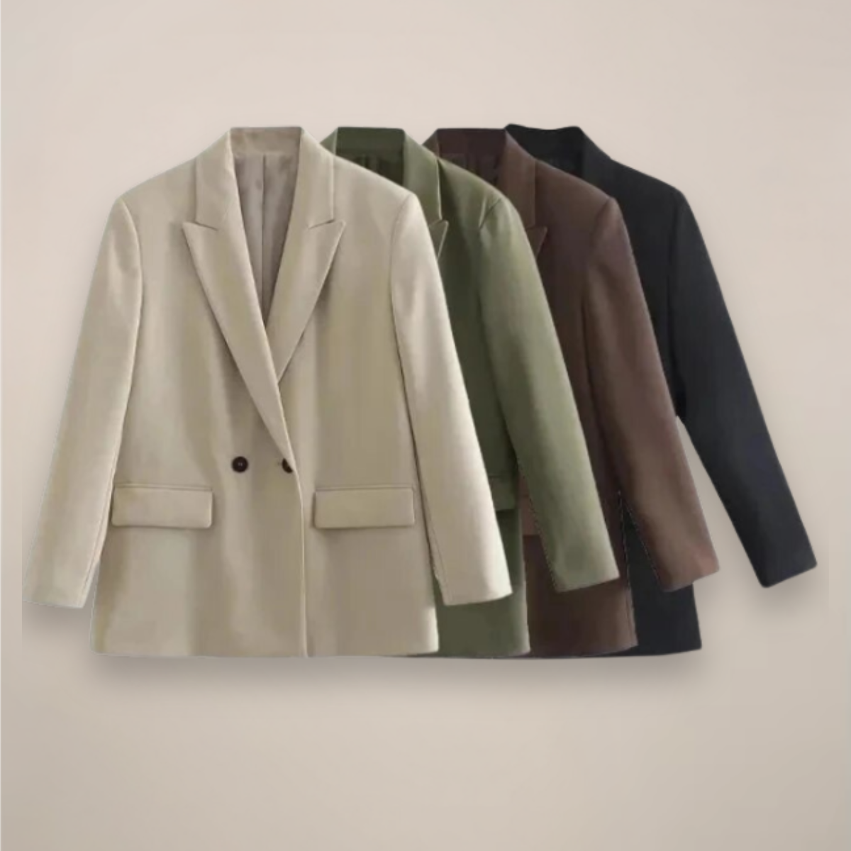 Blazer Chic Oversized à Double Boutonnage pour l'Automne/Hiver