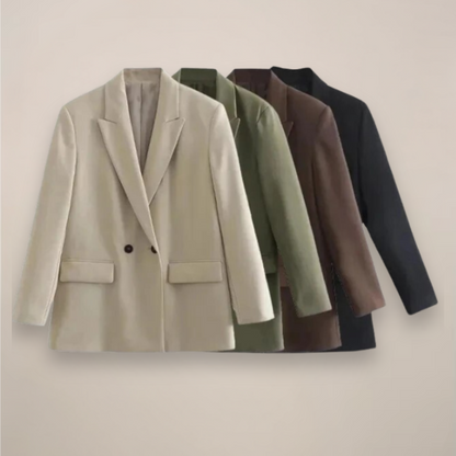Blazer Chic Oversized à Double Boutonnage pour l'Automne/Hiver