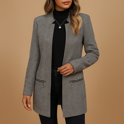 Veste Imprimée Chic pour Femmes avec Épaules Structurées
